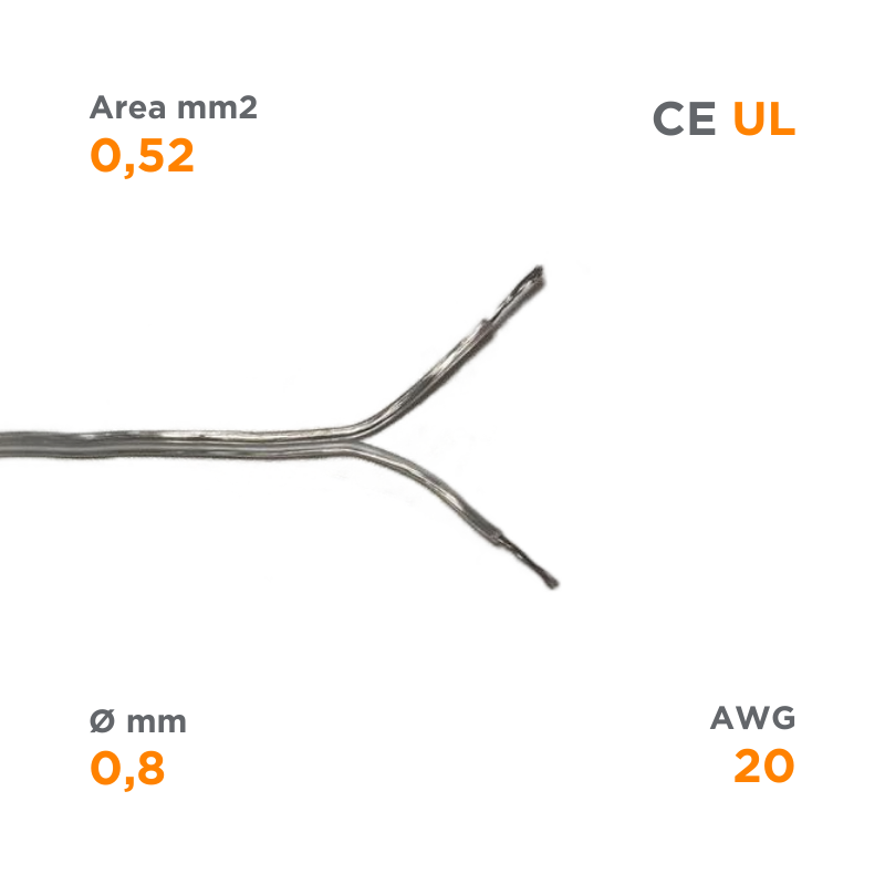 100 (x2) meters reel AWG20 TRANSPARENT cable