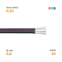 Cavo a 4 Poli - RGB - 100m - 0,8mm