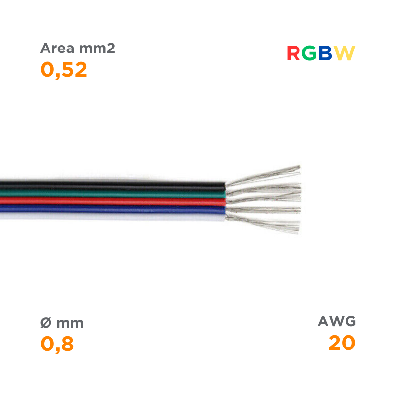 Reel 100 meters RGBW Cable