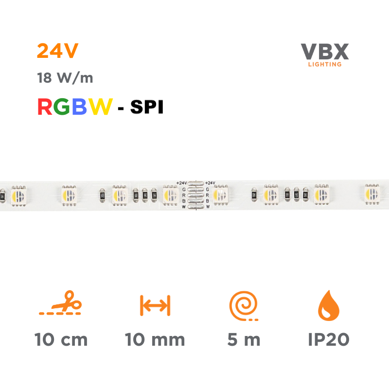 Reel LED VBX Led Strip - 5 Meters  RGB-W SPI