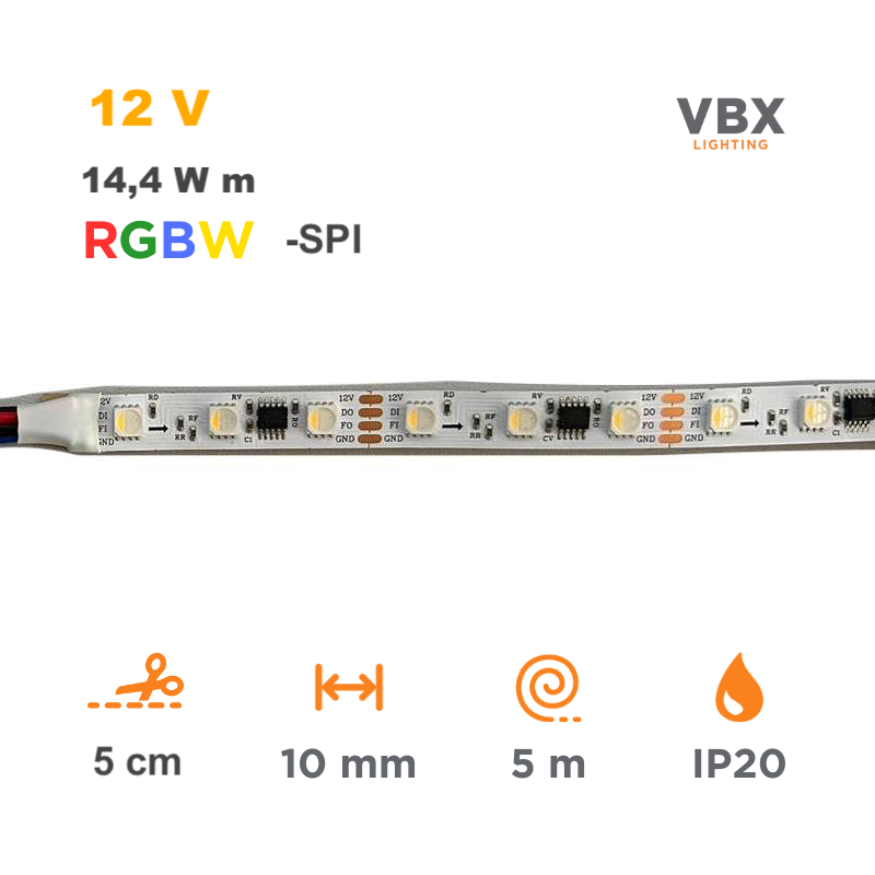 Reel LED VBX Led Strip - 5 meters RGB-W SPI12V 14.4W/m